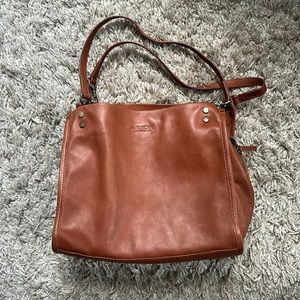 Brown Leather American Leather Company Tri-Entry Purse Satchel